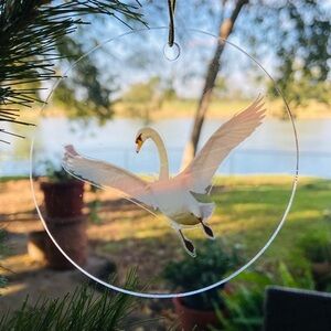 Swan Suncatcher Holiday Christmas Ornament bird lover
